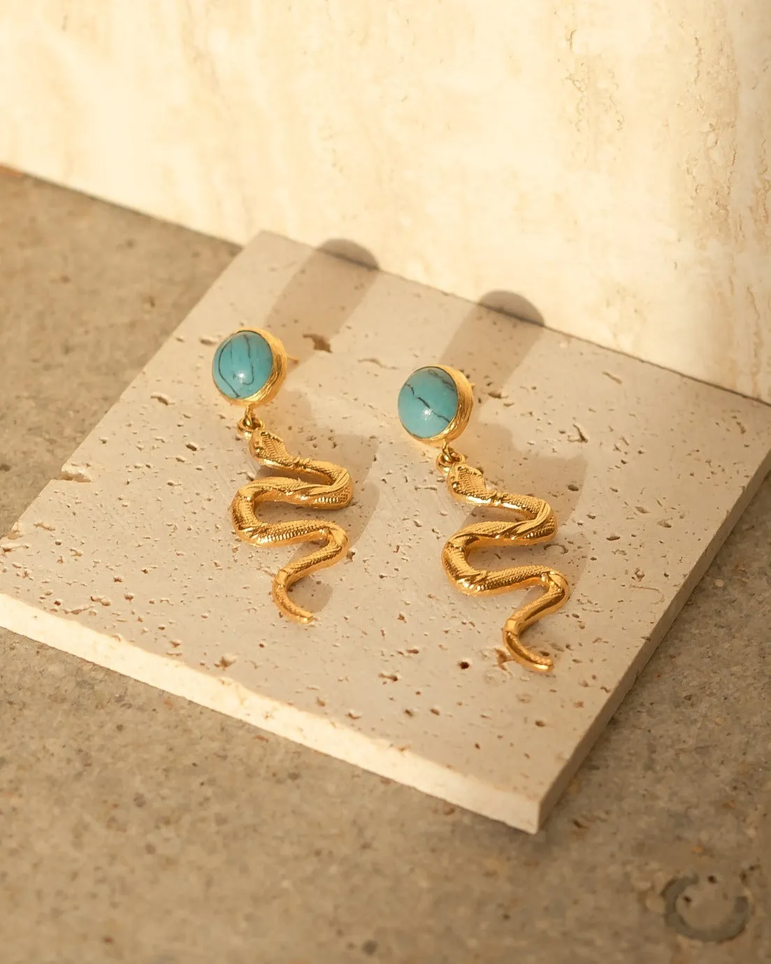 Cleopatra Serpent Dangle Earrings