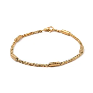 Column Link Box Chain Bracelet - Plated Stainless - 8.31"