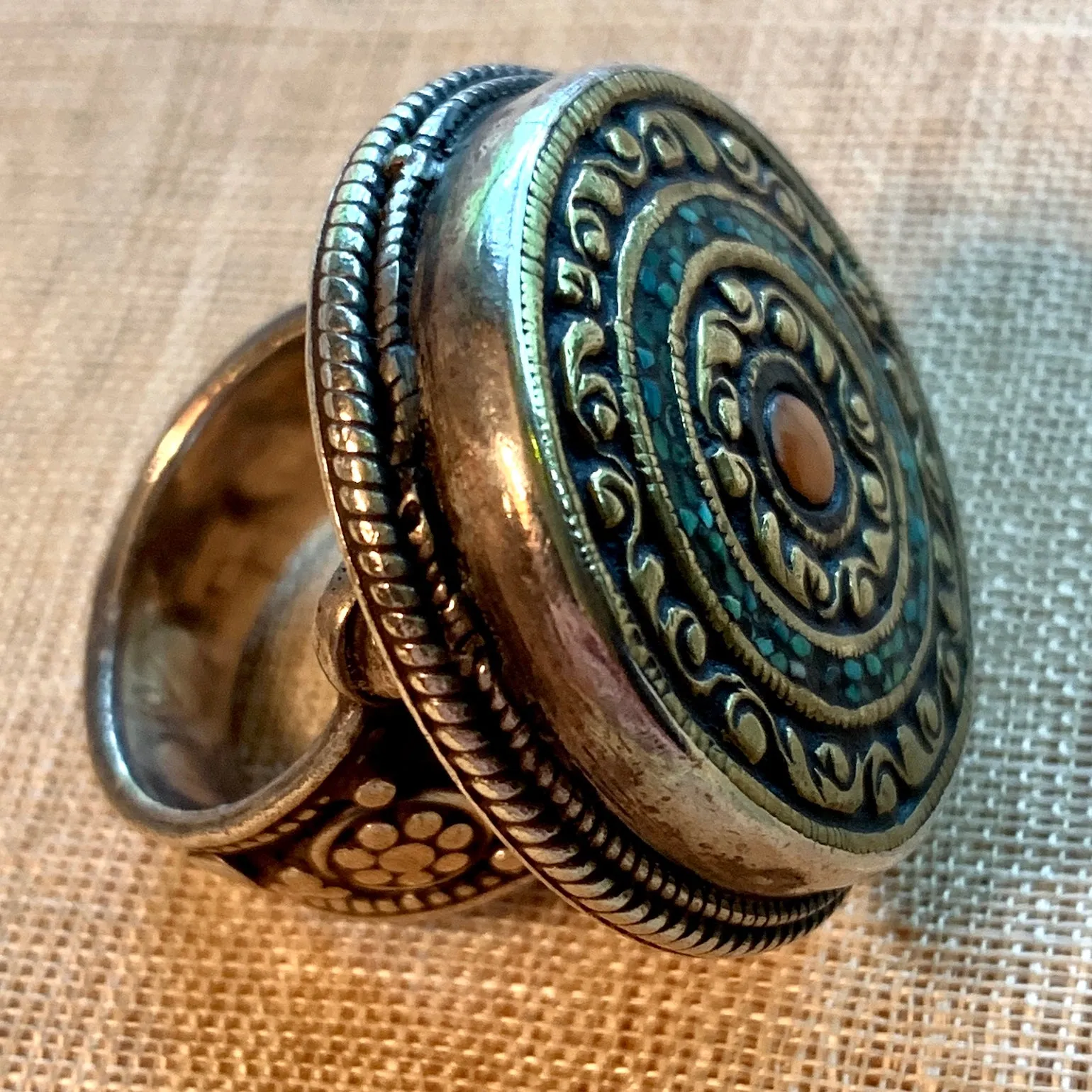 Coral & Turquoise Ring, Nepal