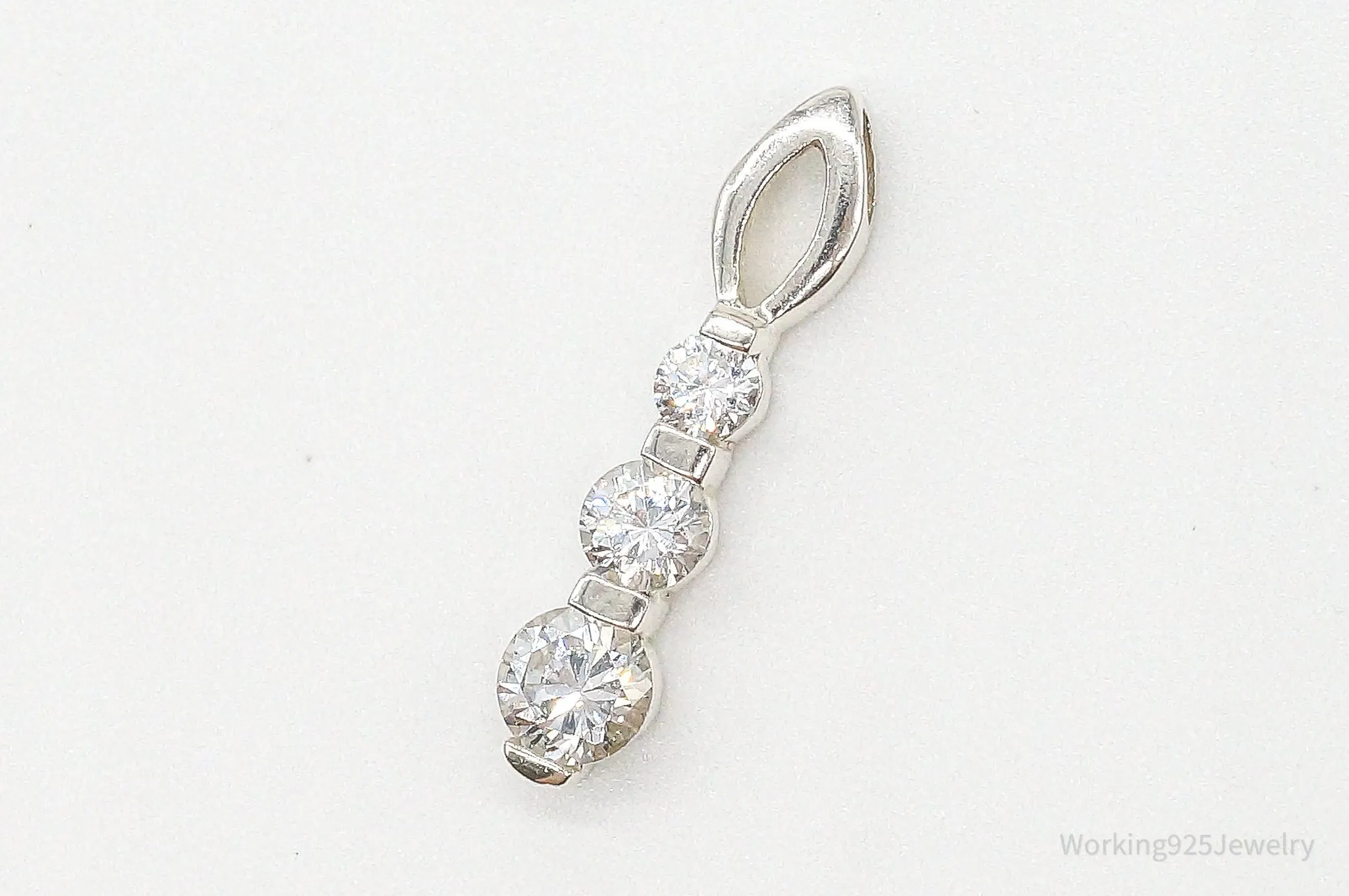 Cubic Zirconia Sterling Silver Pendant