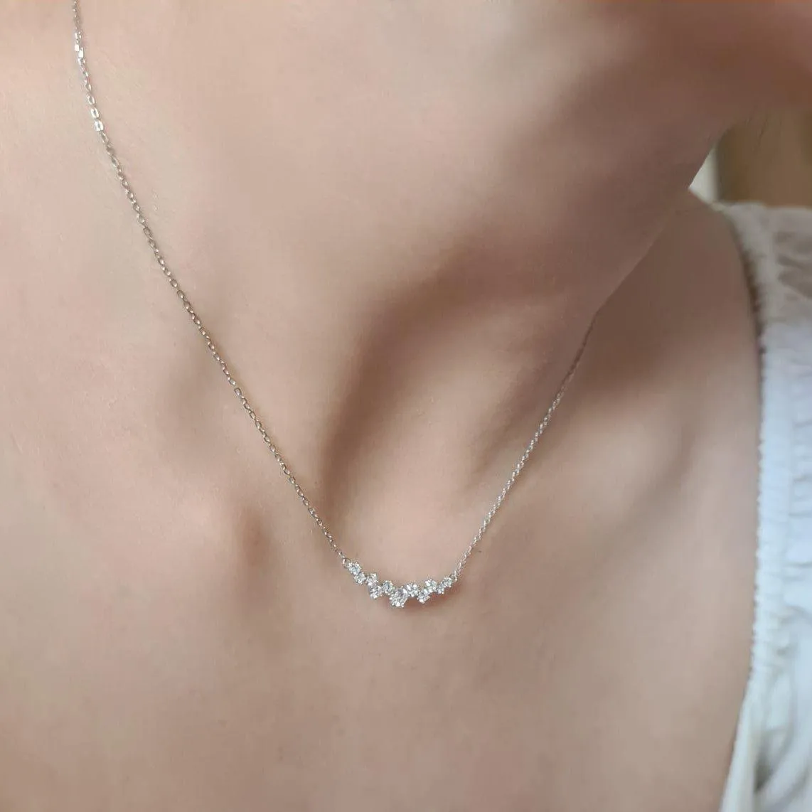 Dainty Diamond Necklace 925 Silver 2.0