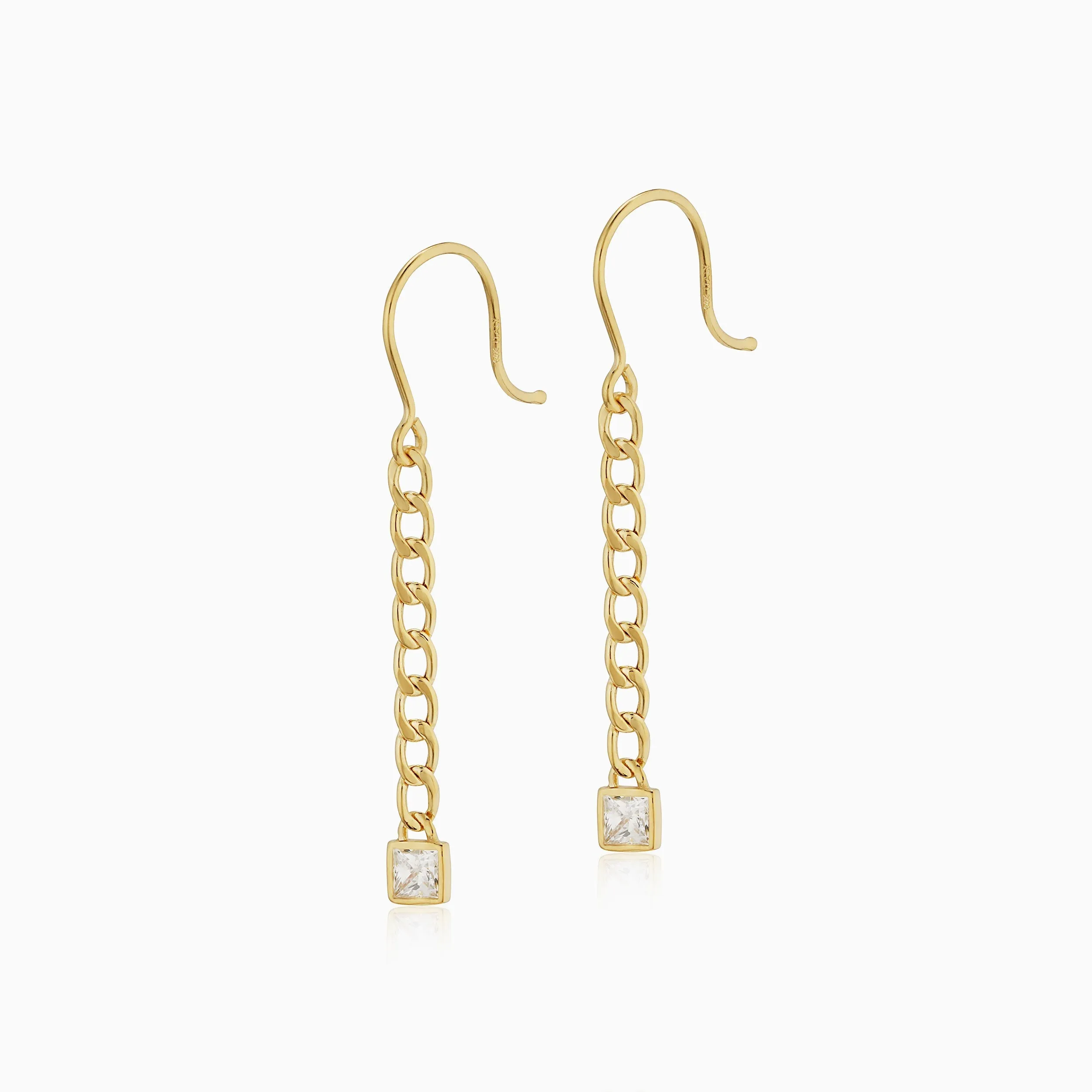 Dazzle Me Curb Drop Earrings