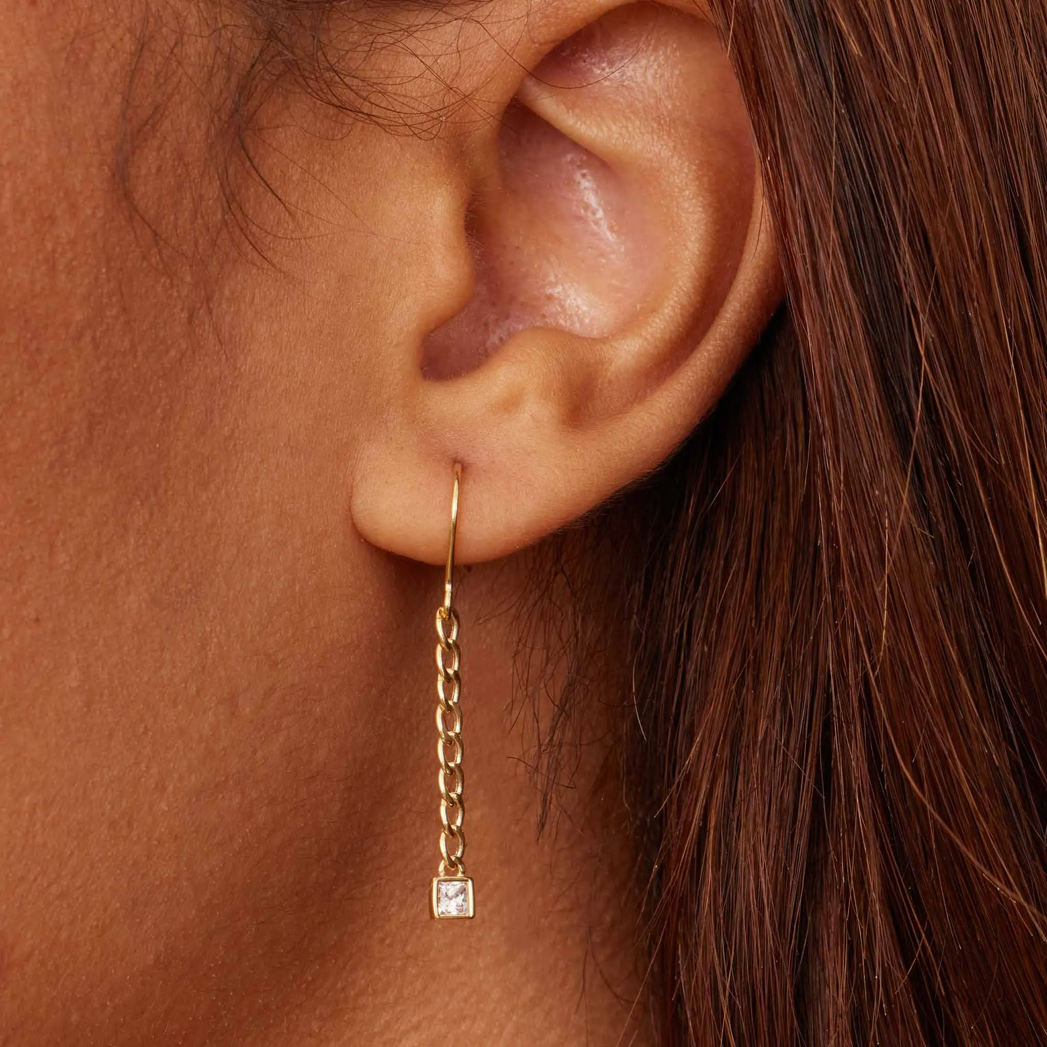 Dazzle Me Curb Drop Earrings