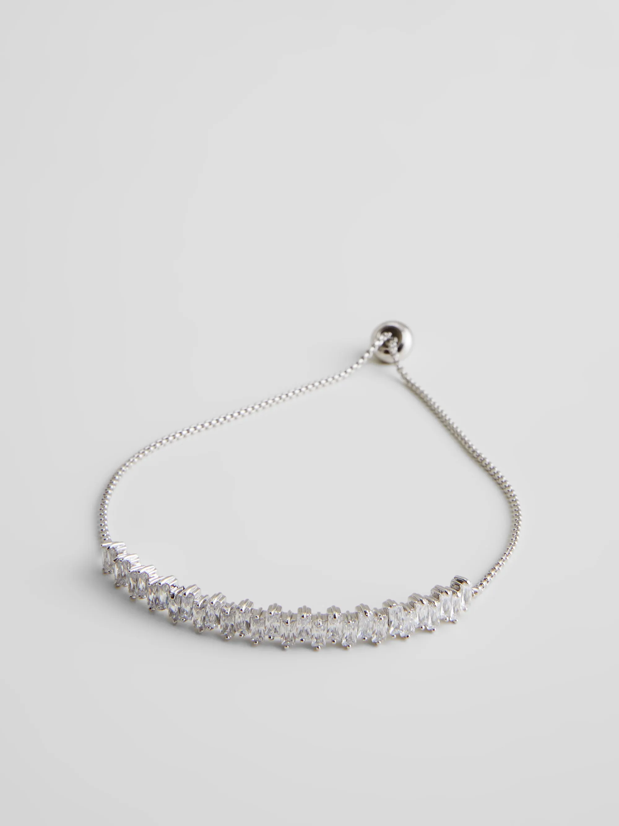 Delicate Rectangular Diamante Bracelet