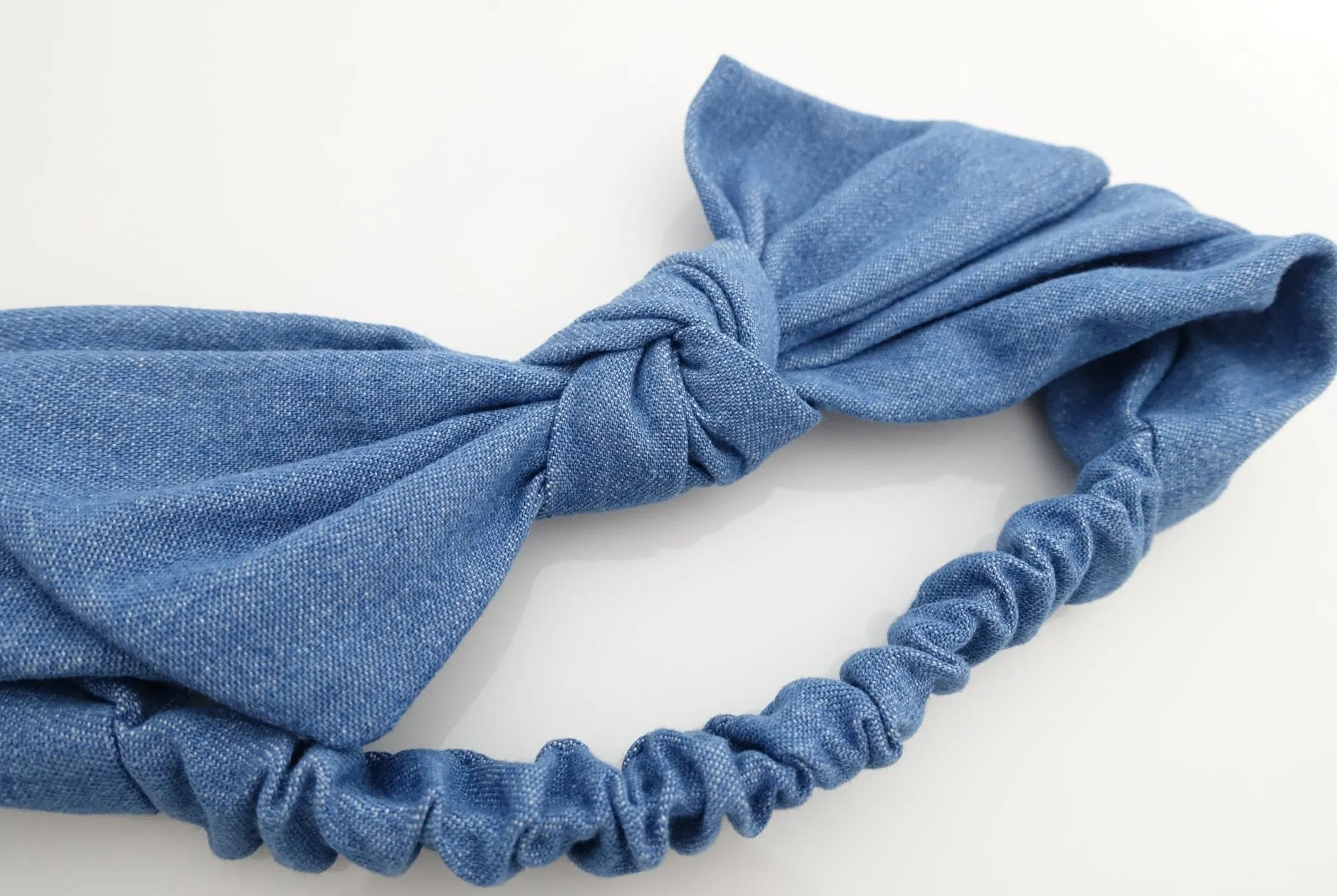 Denim Jean fabric Bow Knot Elastic Fashion Headband for Women