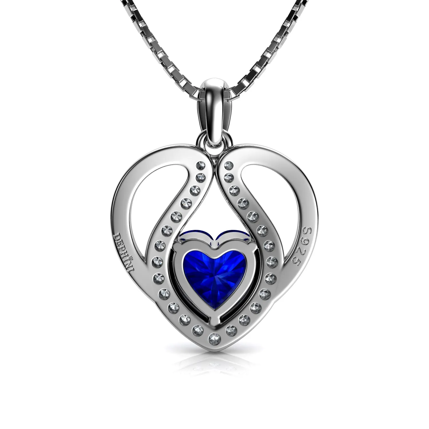 DEPHINI - Cute blue necklace for Women 925 sterling silver pendant