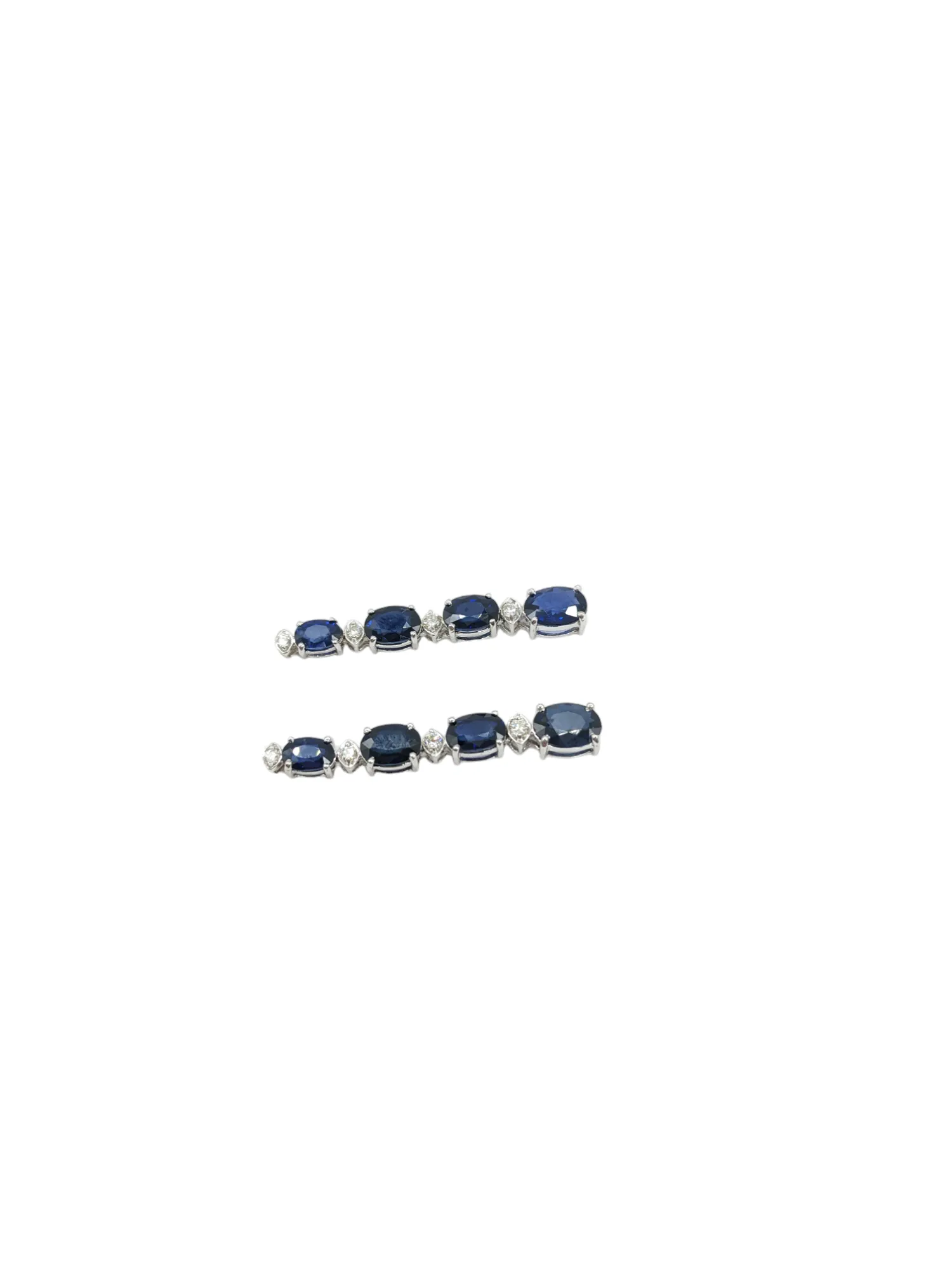 Diamond and Sapphire Drop Earrings in 14 Karat Gold