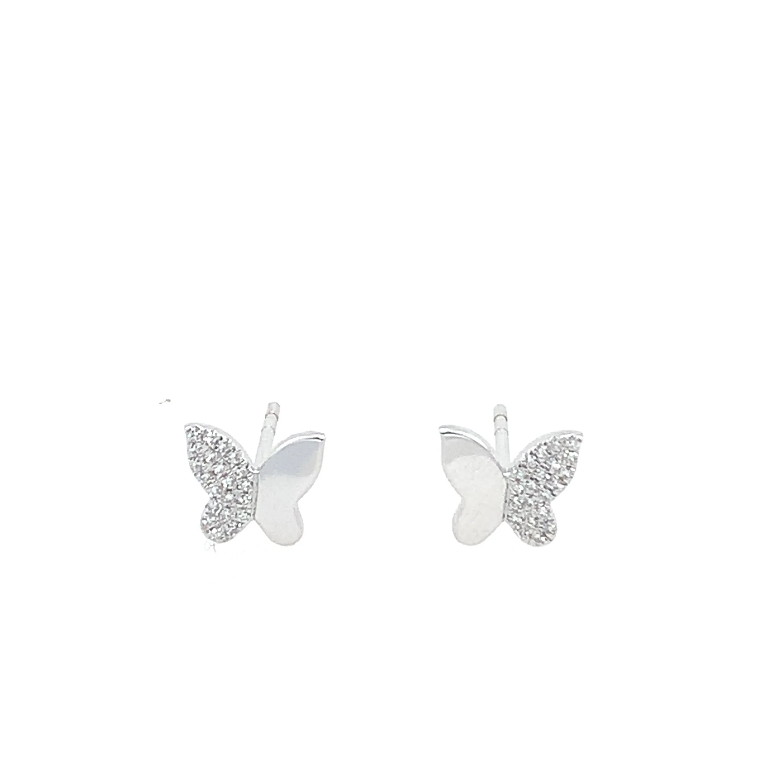 Diamond Butterfly Stud Earrings