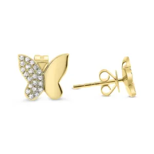 Diamond Butterfly Stud Earrings