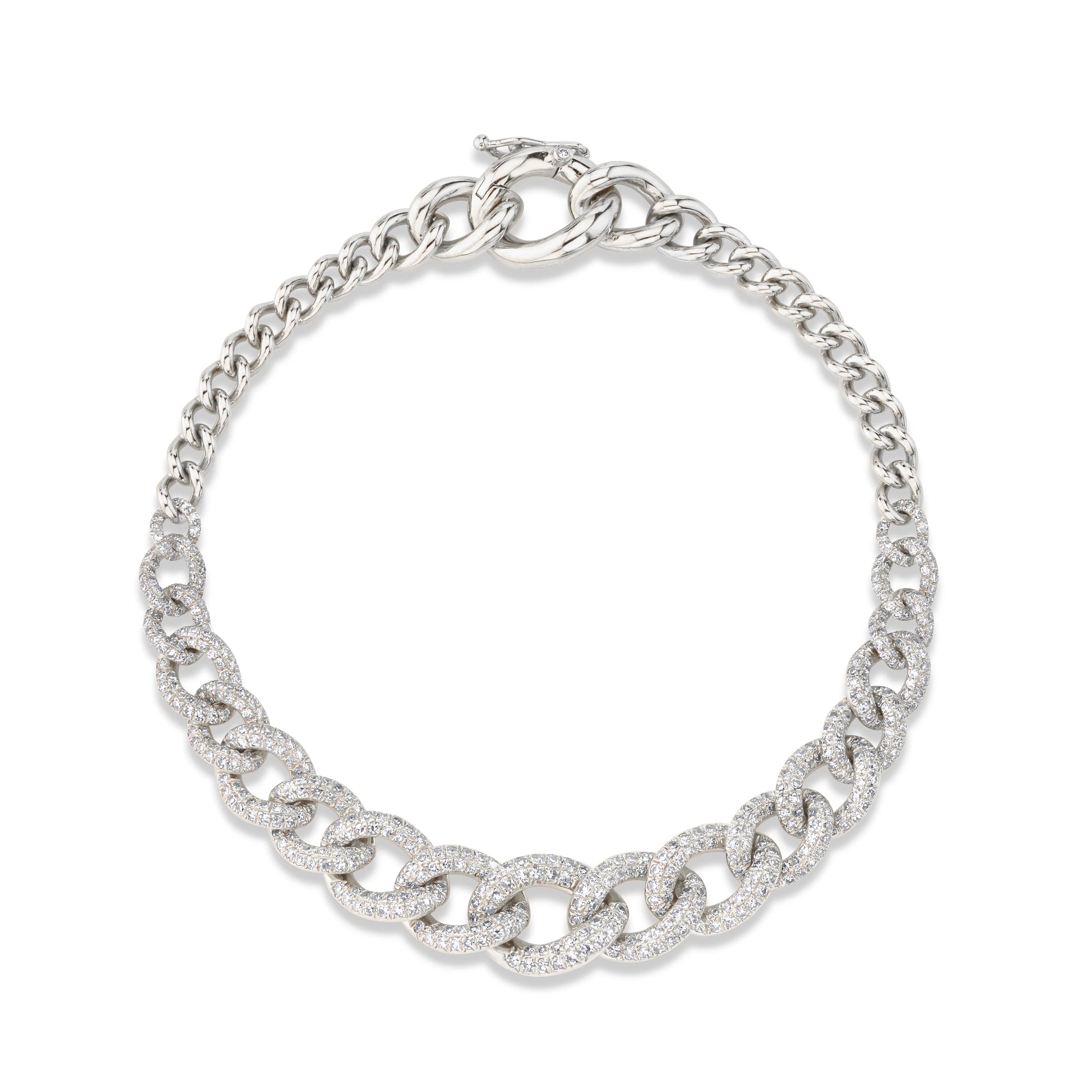 DIAMOND GRADUAL PAVE LINK BRACELET