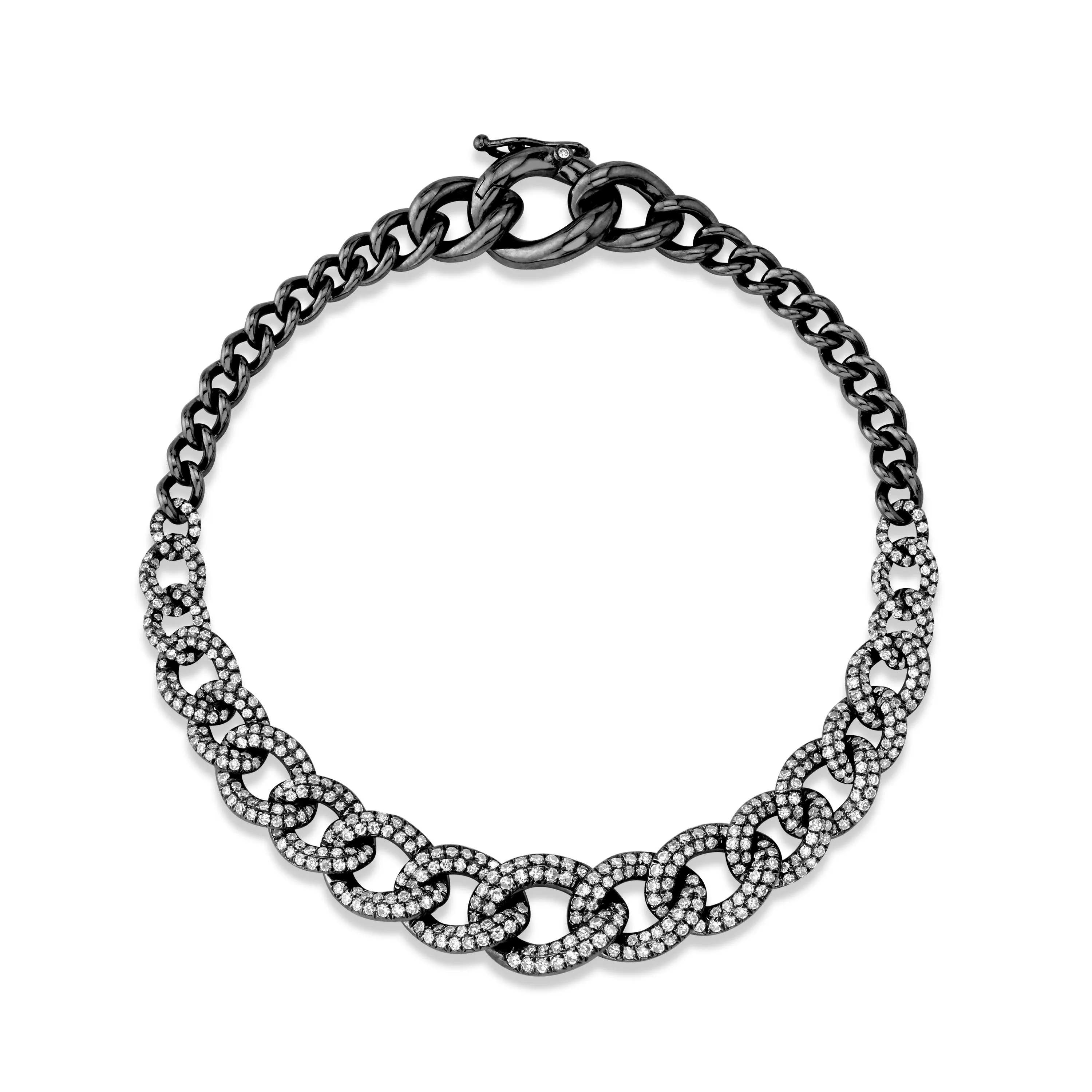 DIAMOND GRADUAL PAVE LINK BRACELET