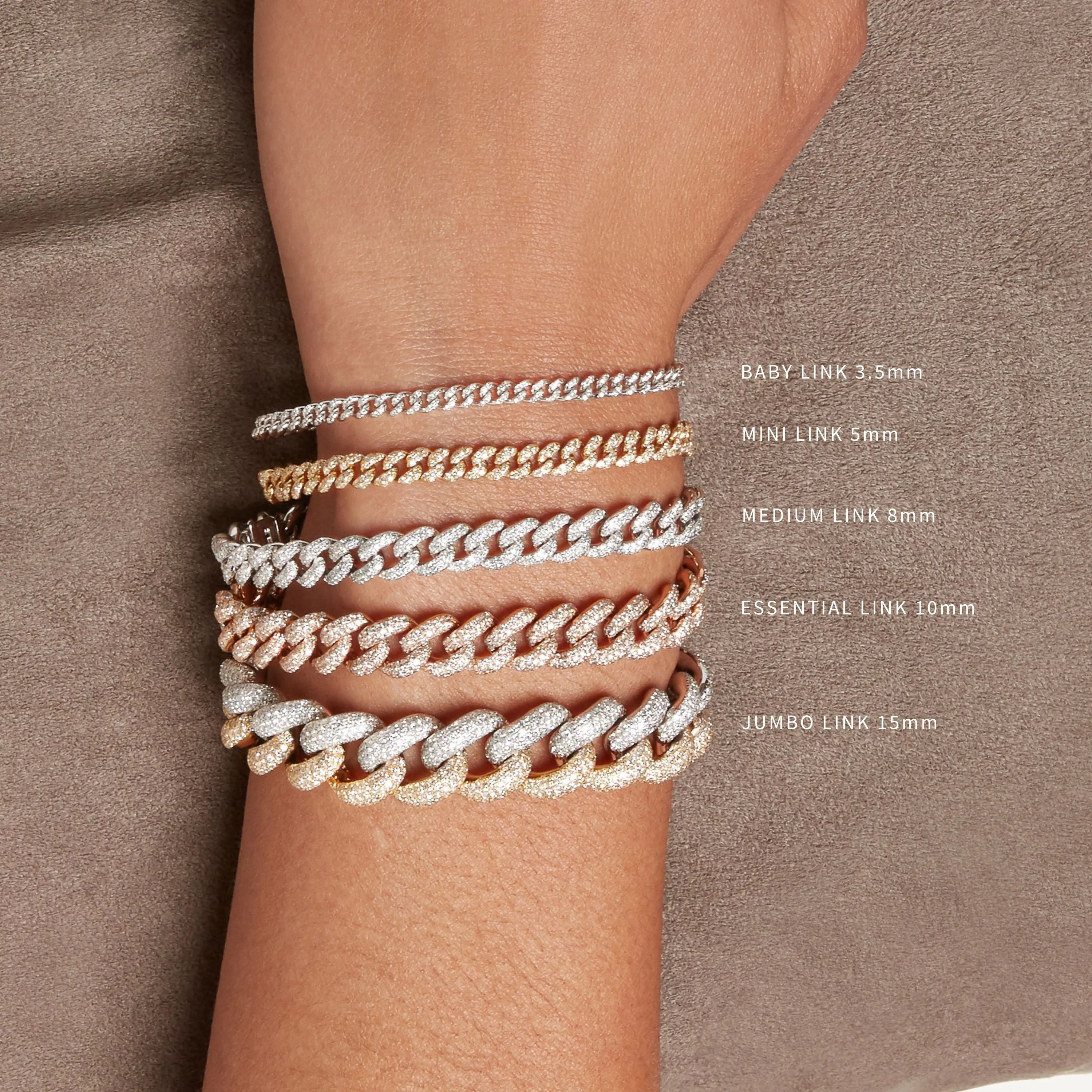 DIAMOND GRADUAL PAVE LINK BRACELET