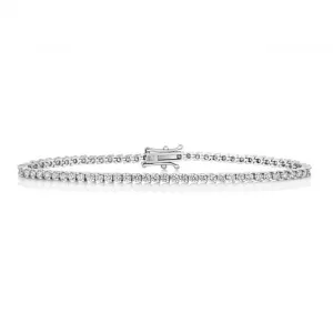 Diamond Jewellery 18ct Gold Tennis 2 Claw Bracelet BDQ724W/FG5