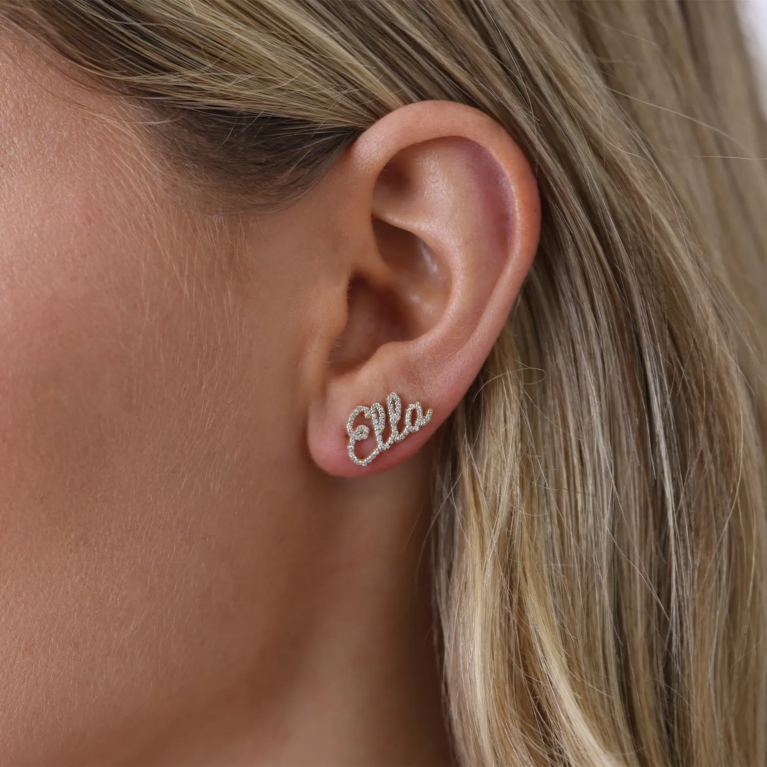 Diamond Personalized Name Ear Crawler