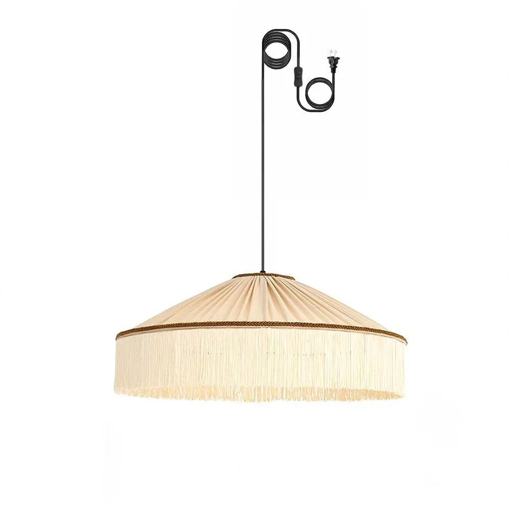 Diosa Fabric Plug In Pendant Lamp