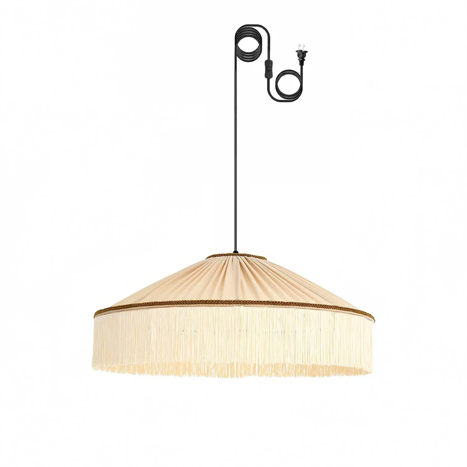 Diosa Fabric Plug In Pendant Lamp