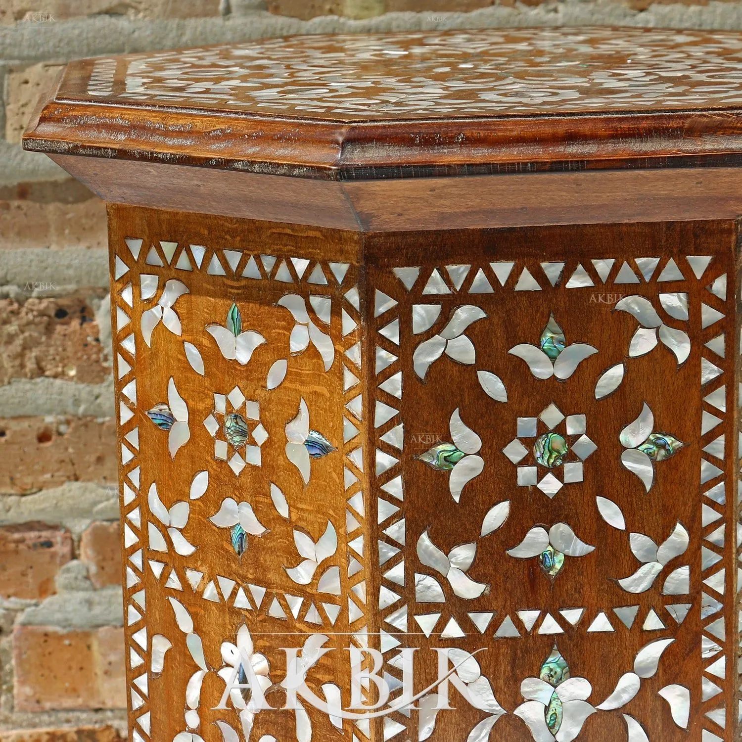 Eden Mother of Pearl & Abalone inlaid Side Table