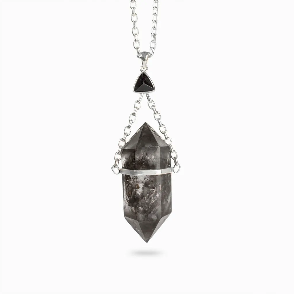 Enhydro Quartz and Black Tourmaline Necklace