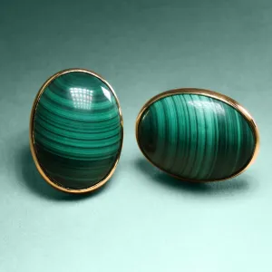 Estate Malachite Baubles In Gold