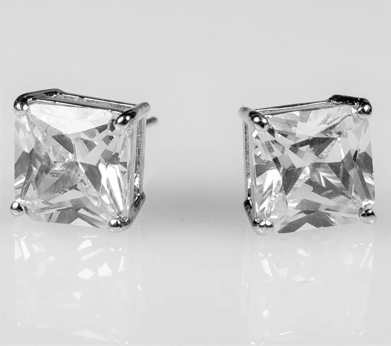 Etta Princess Cut Stud Earrings – 6mm | 1.25ct