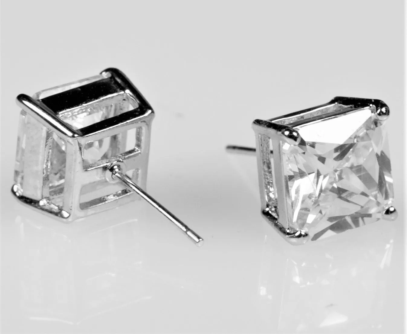 Etta Princess Cut Stud Earrings – 6mm | 1.25ct