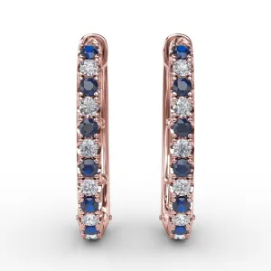 Fana Alternaing Sapphire and Diamond Hoop Earrings