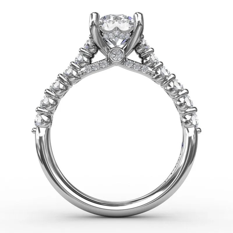 Fana Contemporary Diamond Solitaire Engagement Ring With Hidden Halo 3216