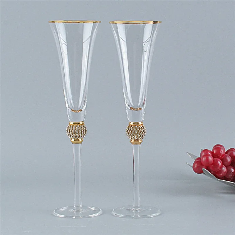 Fancy Wedding Glasses Inlaid Rhinestone Goblet