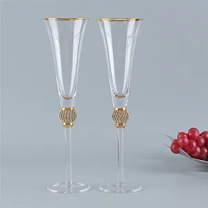 Fancy Wedding Glasses Inlaid Rhinestone Goblet