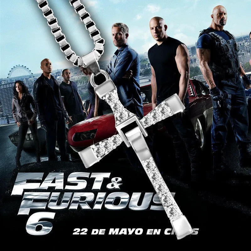 Fast and Furious Crystal Cross Men Necklaces & Pendants