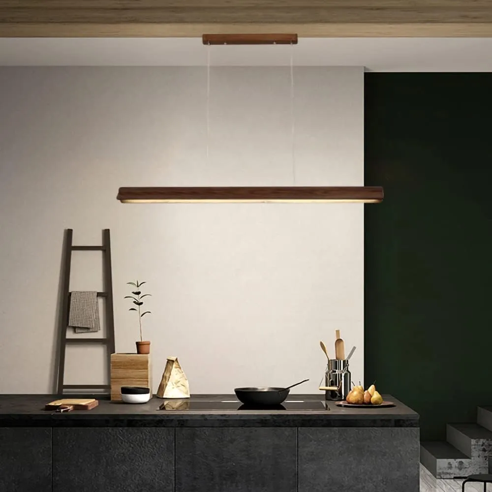 Faylinda Wooden Linear Pendant Lamp