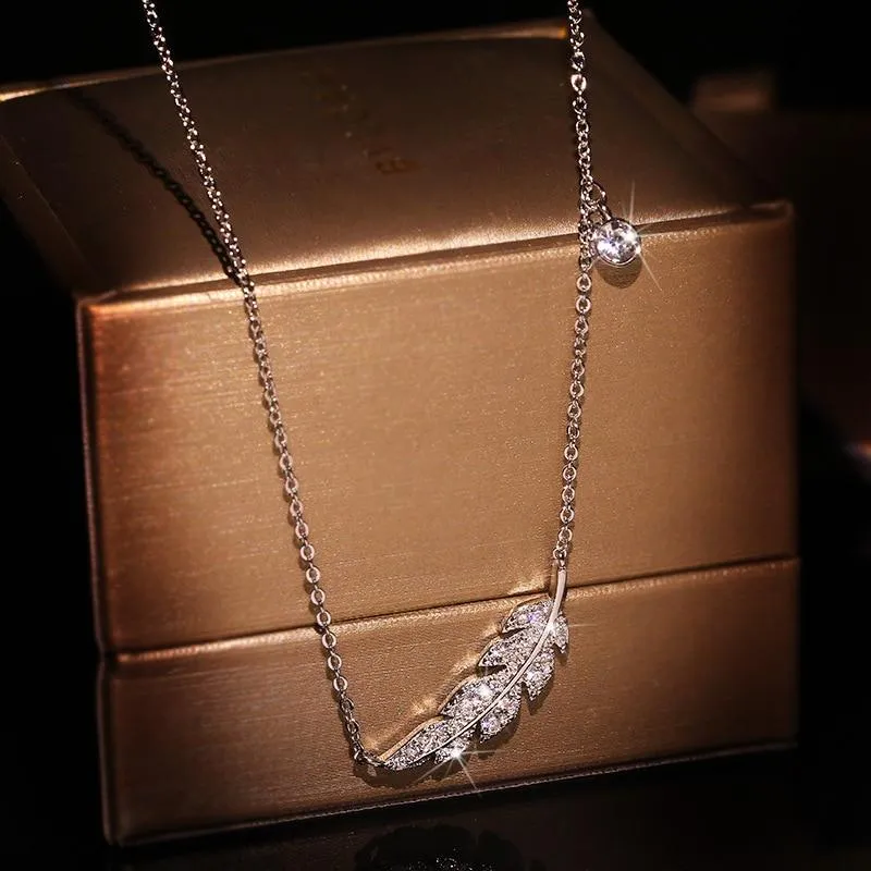 Feather Leaf Dazzling Necklace