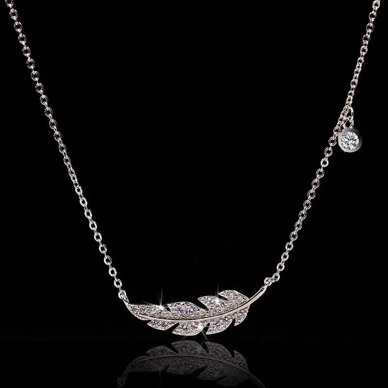 Feather Leaf Dazzling Necklace