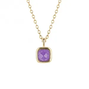 February Birthstone Purple Quartz Gold Plated Silver Necklace N4507