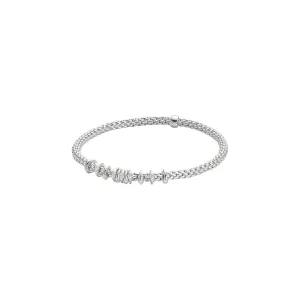 Fope 18K White Gold Prima Collection Bracelet with Diamonds, X-Small Size