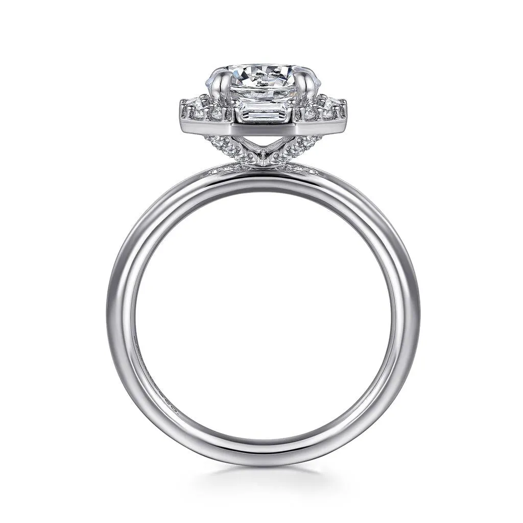 Gabriel & Co Cassi - 14K White Gold Round Diamond Engagement Ring