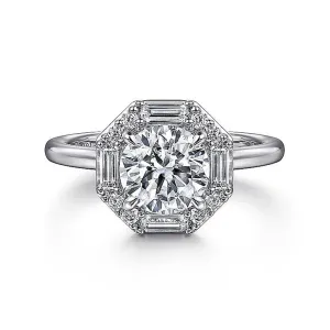 Gabriel & Co Cassi - 14K White Gold Round Diamond Engagement Ring