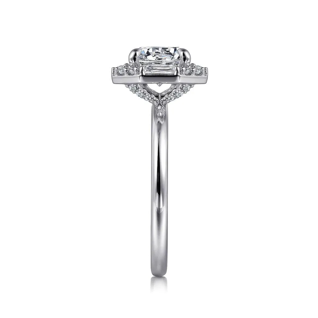 Gabriel & Co Cassi - 14K White Gold Round Diamond Engagement Ring