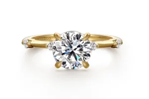 Gabriel & Co. Diamond Station Engagement Ring Semi-Mount