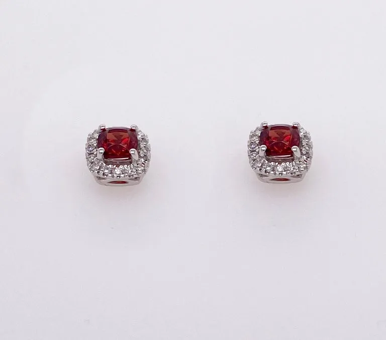 Garnet & Diamond Earrings