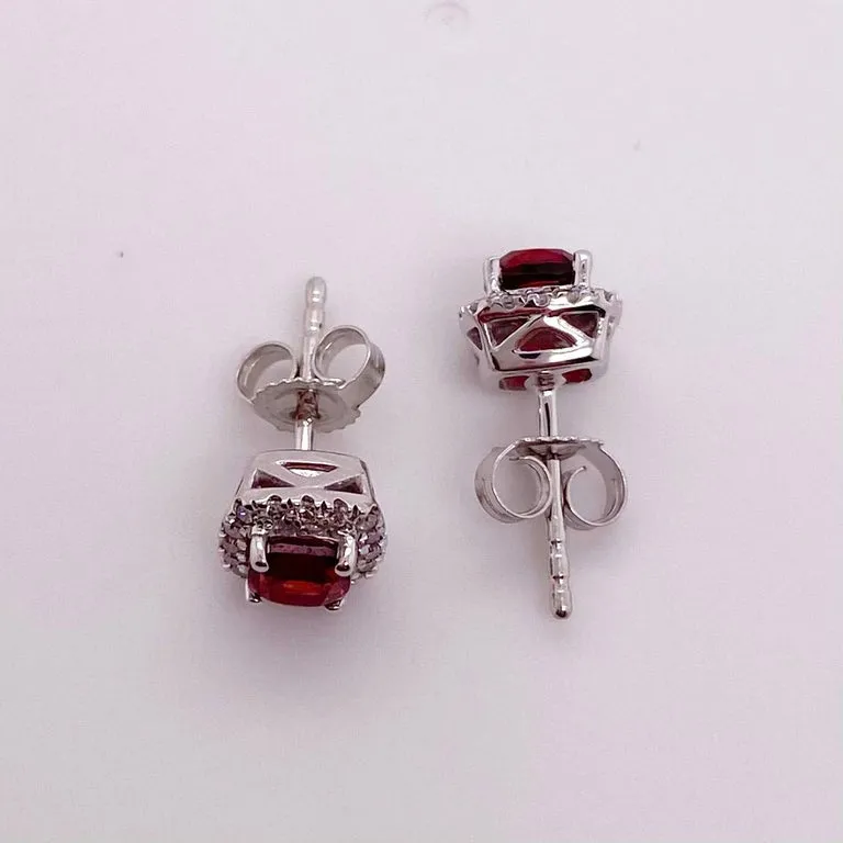 Garnet & Diamond Earrings