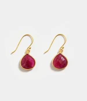 Gemstone Pear Drop Earrings