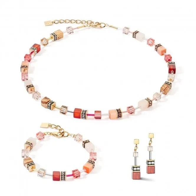 GeoCUBE® Iconic Precious Red-Beige Necklace 4905/10-0310