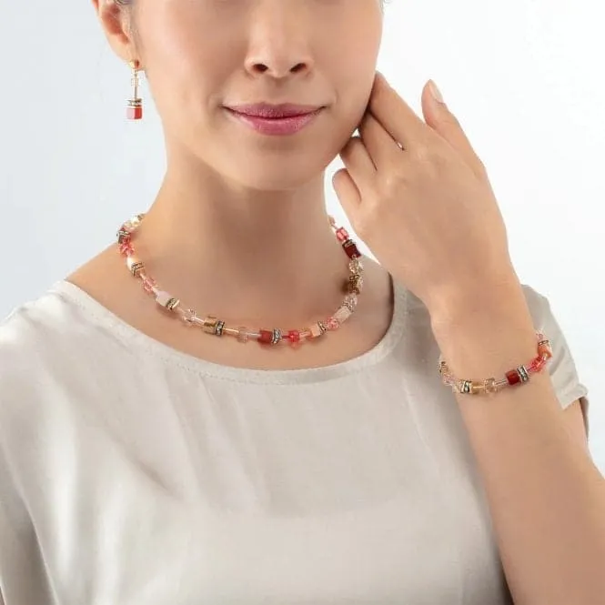 GeoCUBE® Iconic Precious Red-Beige Necklace 4905/10-0310