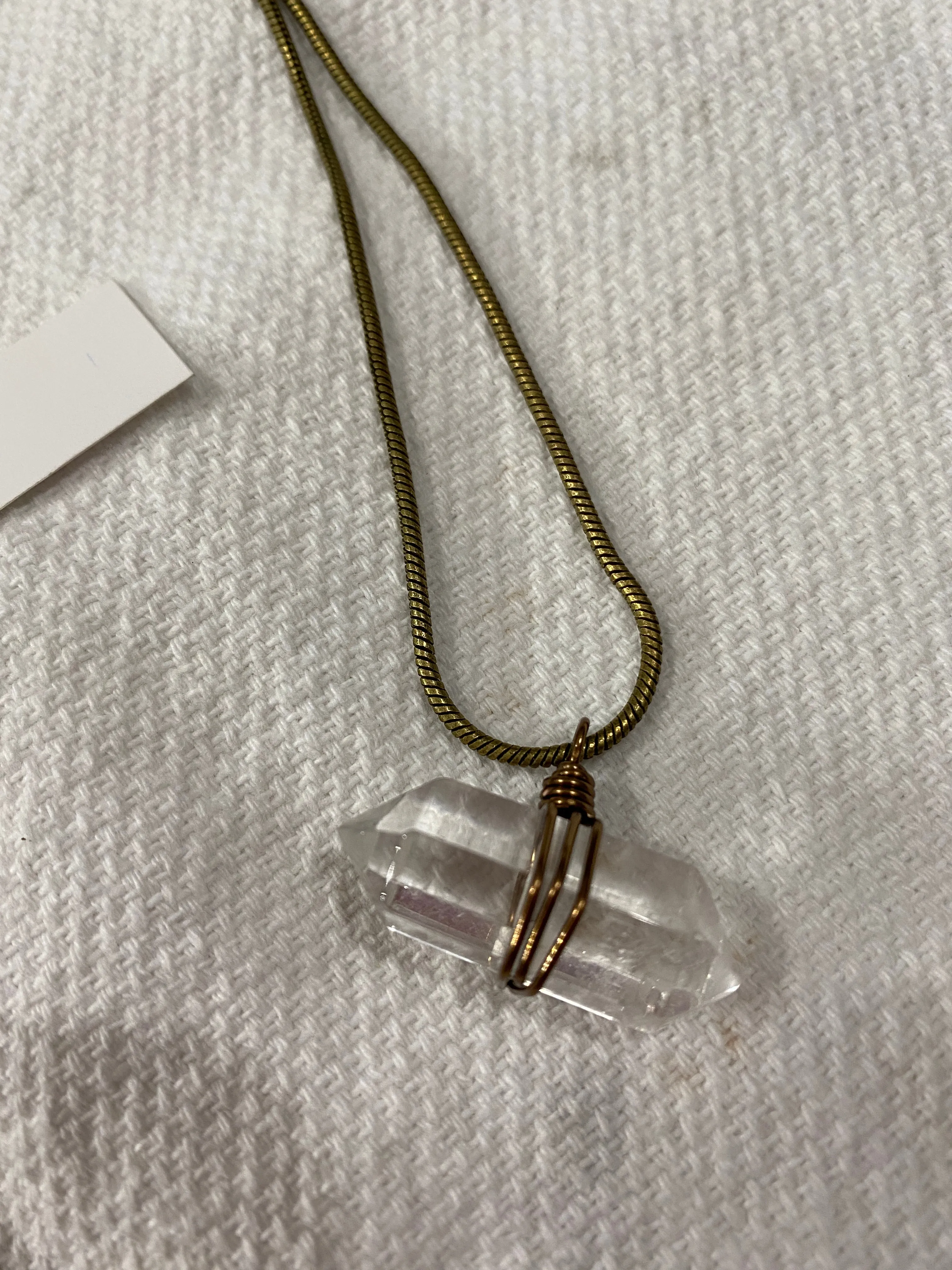 Geometric Wrapped Stone Necklace