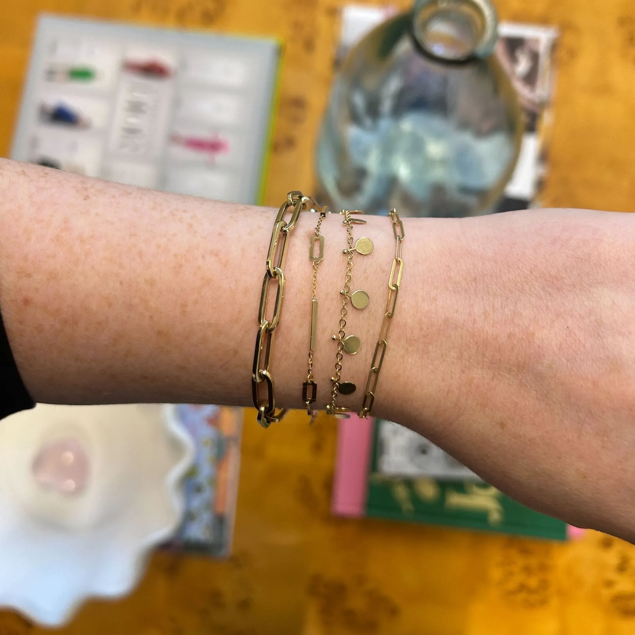 Gold Bar & Link Bracelet