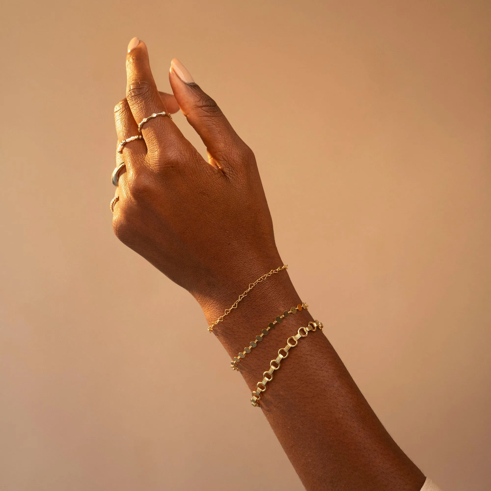 Gold Filled Hearts Bracelet