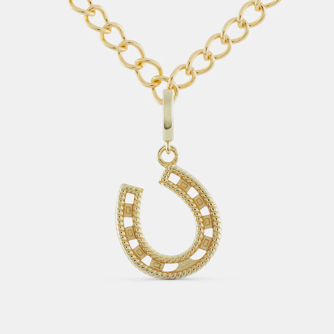 Gold Horseshoe Pendant