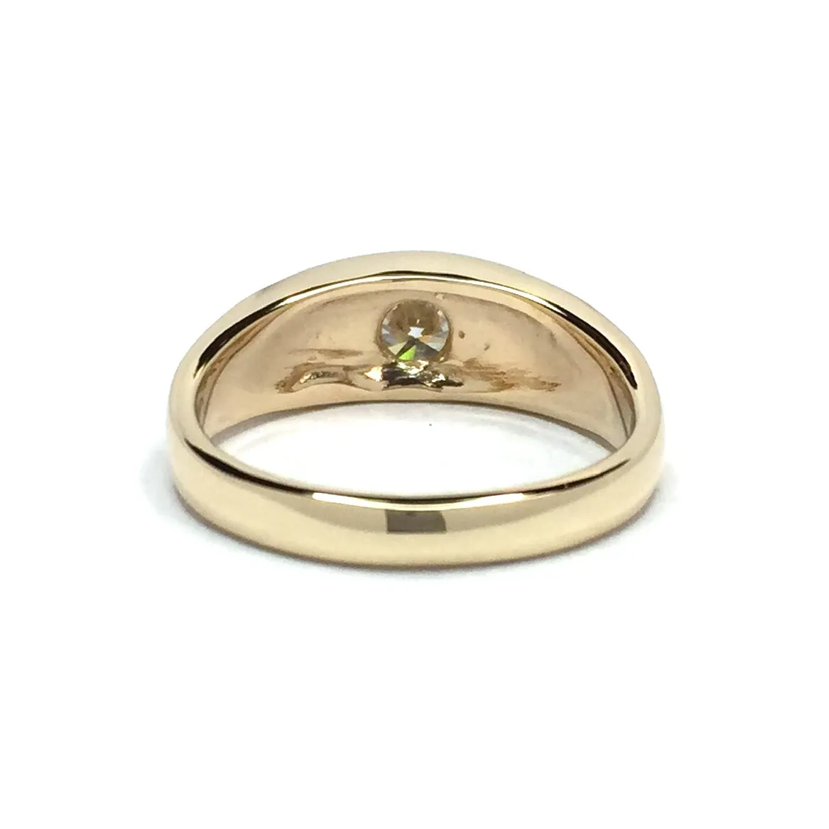 Gold Quartz Ring Double Sided Inlaid with .51ct Round Diamond