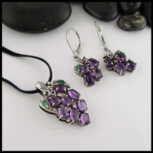 Grape Pendant and Earring Set